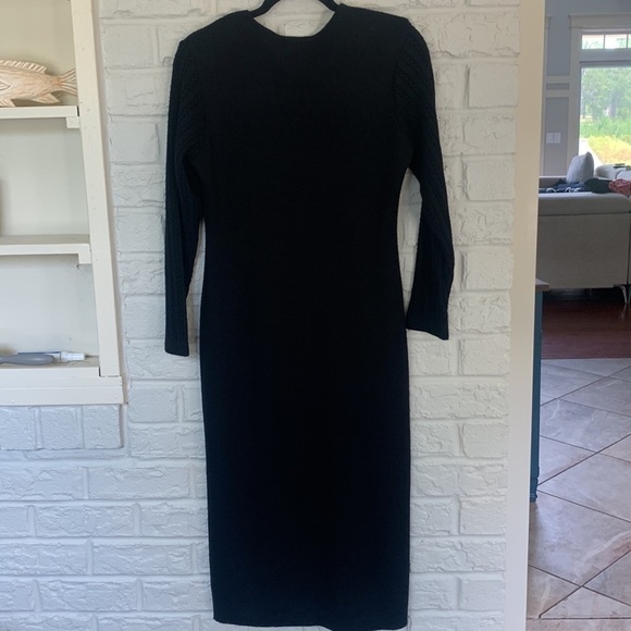 CAROLE Little Vintage Black with Gold Floral Embroidery Sweater Dress - Picture 6 of 6